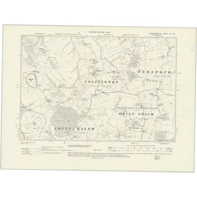 1902 Map of Herefordshire XIV.SW, 1931 Print