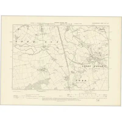 1902 Map of Herefordshire XIX.NE, 1905 Print