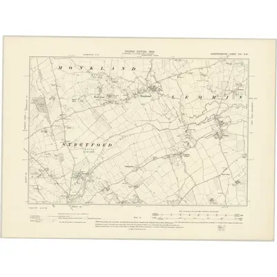 1902 Map of Herefordshire XIX.NW, 1904 Print