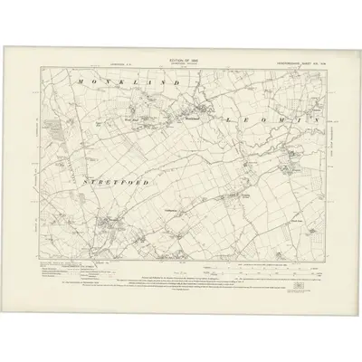 1927 Map of Herefordshire XIX.NW, 1930 Print