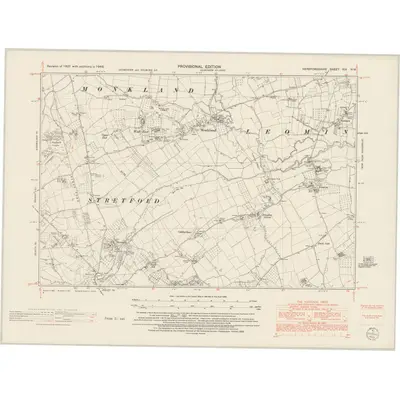 1949 Map of Herefordshire XIX.NW, 1953 Print
