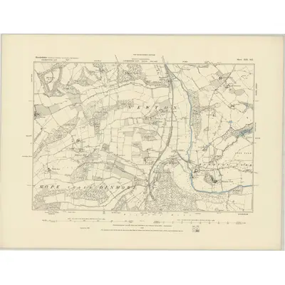 1885 Map of Herefordshire XIX.SE, 1886 Print