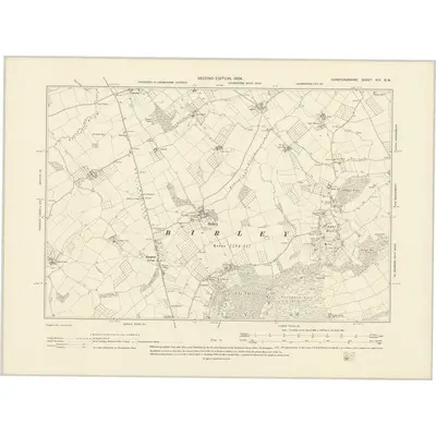 1902 Map of Herefordshire XIX.SW, 1904 Print