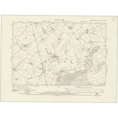 1927 Map of Herefordshire XIX.SW, 1930 Print