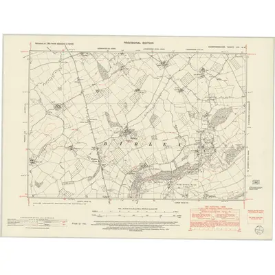 1945 Map of Herefordshire XIX.SW, 1952 Print