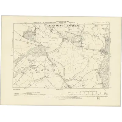 1903 Map of Herefordshire XL.NW, 1905 Print