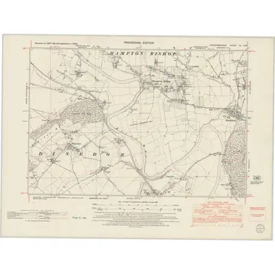 1945 Map of Herefordshire XL.NW, 1953 Print