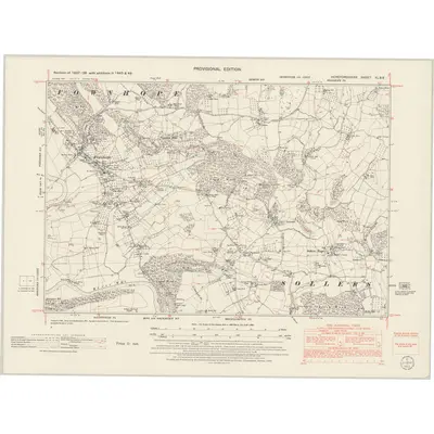 1945 Map of Herefordshire XL.SE, 1953 Print
