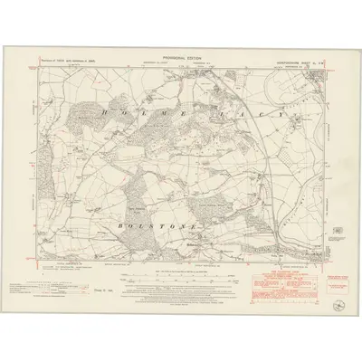 1945 Map of Herefordshire XL.SW, 1953 Print