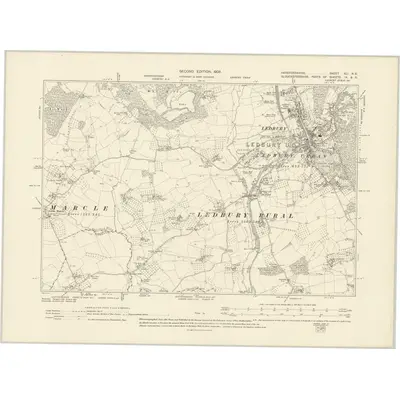 1903 Map of Herefordshire XLI.NE, 1905 Print