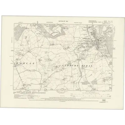 1926 Map of Herefordshire XLI.NE, 1931 Print