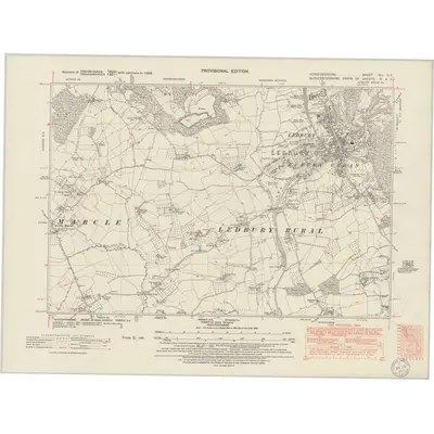 1938 Map of Herefordshire XLI.NE, 1950 Print