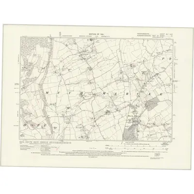 1926 Map of Herefordshire XLI.SW, 1931 Print