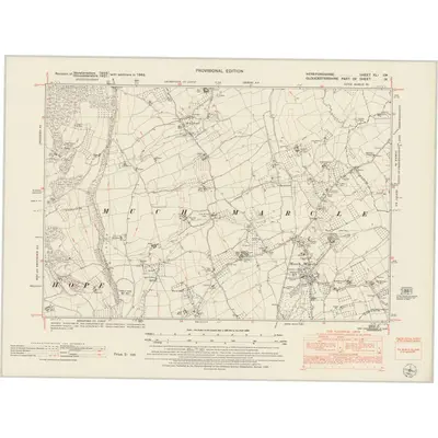 1948 Map of Herefordshire XLI.SW, 1953 Print