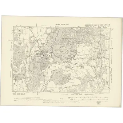 1903 Map of Herefordshire XLII.NW, 1905 Print