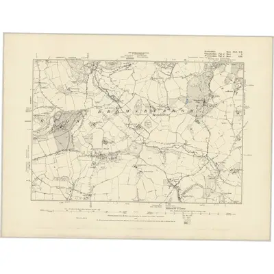 1882 Map of Herefordshire XLII.SW, 1887 Print
