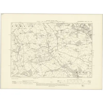 1903 Map of Herefordshire XLIV.NW, 1905 Print