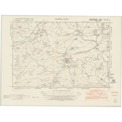 1945 Map of Herefordshire XLIX.NE, 1953 Print