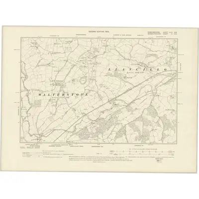 1904 Map of Herefordshire XLIX.NW, 1905 Print