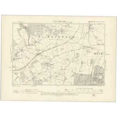 1903 Map of Herefordshire XLV.NW, 1905 Print