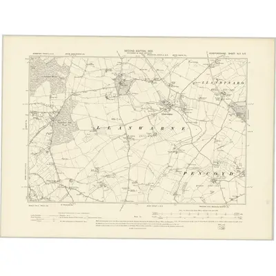 1903 Map of Herefordshire XLV.SE, 1905 Print
