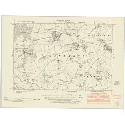 1944 Map of Herefordshire XLV.SE, 1952 Print