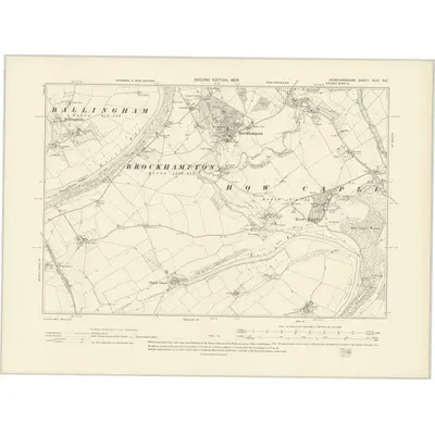 1903 Map of Herefordshire XLVI.NE, 1904 Print