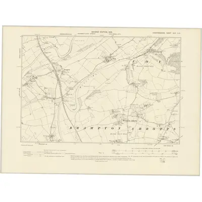 1903 Map of Herefordshire XLVI.SE, 1905 Print