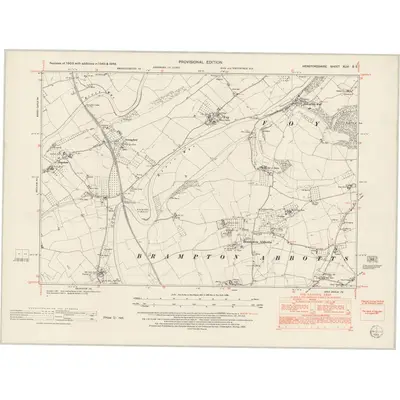 1943 Map of Herefordshire XLVI.SE, 1953 Print