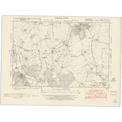 1948 Map of Herefordshire XLVII.NW, 1953 Print