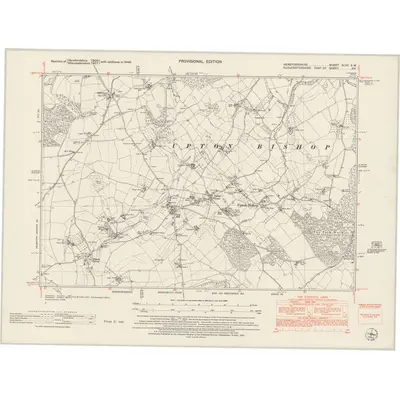 1948 Map of Herefordshire XLVII.SW, 1953 Print