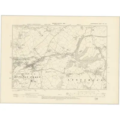 1902 Map of Herefordshire XVII.NE, 1905 Print