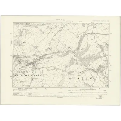 1927 Map of Herefordshire XVII.NE, 1931 Print