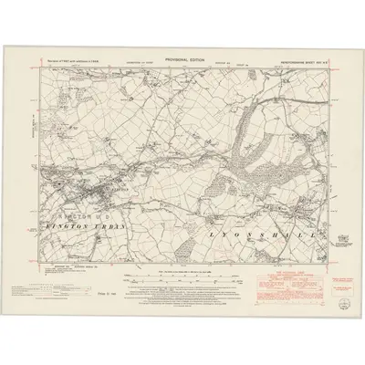 1949 Map of Herefordshire XVII.NE, 1953 Print