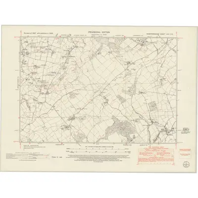 1945 Map of Herefordshire XVII.SE, 1952 Print