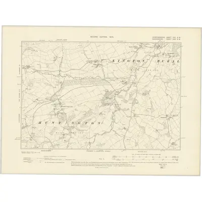 1902 Map of Herefordshire XVII.SW, 1905 Print