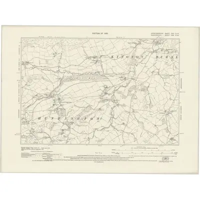 1927 Map of Herefordshire XVII.SW, 1930 Print