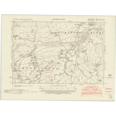 1945 Map of Herefordshire XVII.SW, 1952 Print