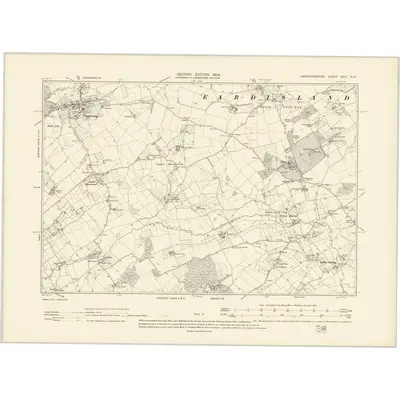 1902 Map of Herefordshire XVIII.NE, 1904 Print