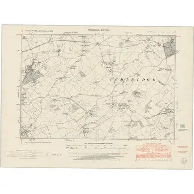 1949 Map of Herefordshire XVIII.NW, 1953 Print