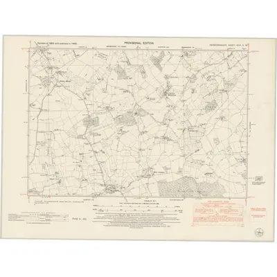 1945 Map of Herefordshire XVIII.SW, 1953 Print