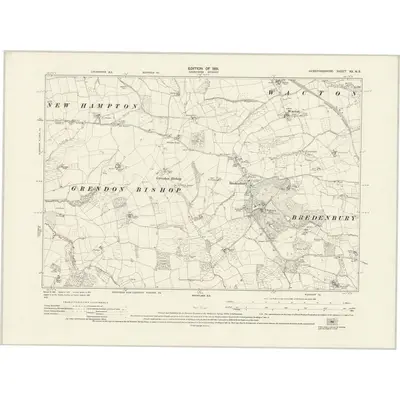 1926 Map of Herefordshire XX.NE, 1931 Print