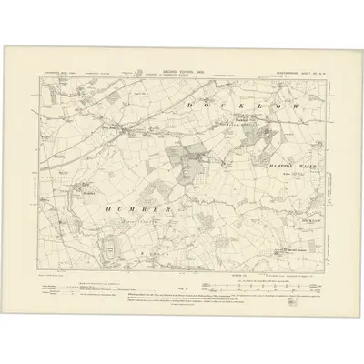 1902 Map of Herefordshire XX.NW, 1905 Print