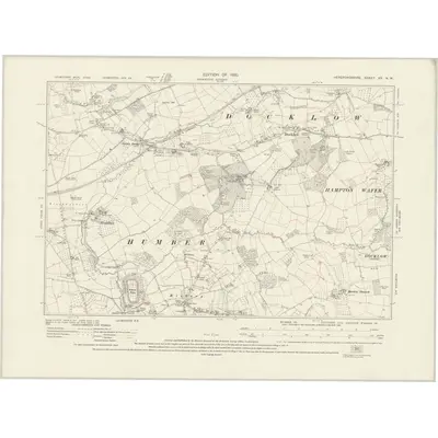 1927 Map of Herefordshire XX.NW, 1930 Print