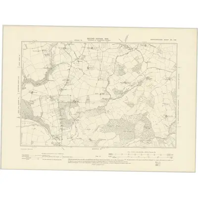 1902 Map of Herefordshire XX.SW, 1905 Print