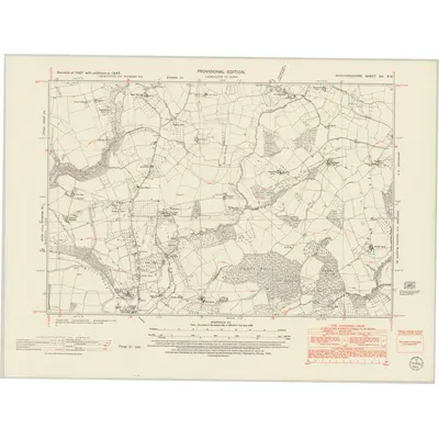 1945 Map of Herefordshire XX.SW, 1952 Print
