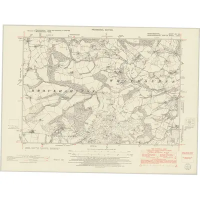 1948 Map of Herefordshire XXI.NE, 1954 Print