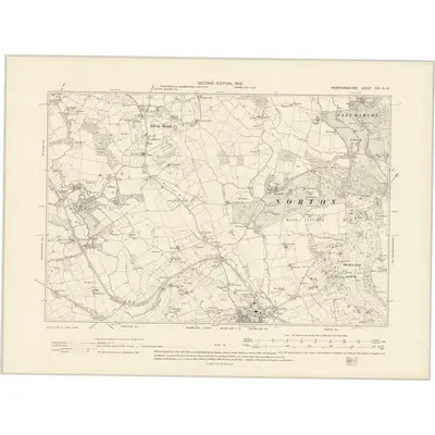 1902 Map of Herefordshire XXI.NW, 1905 Print