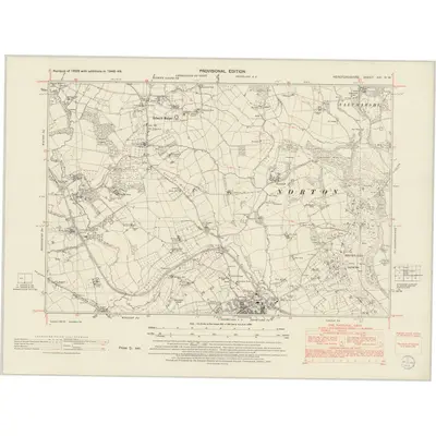 1948 Map of Herefordshire XXI.NW, 1954 Print
