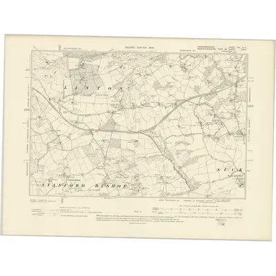1902 Map of Herefordshire XXI.SE, 1905 Print